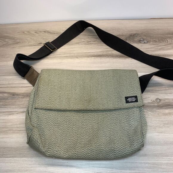 Jack Spade Large Crossbody Beige Canvas Messenger Laptop - Picture 1 of 14